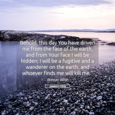 Picture 05 - Genesis 4:14 BSB - Behold, this day You have driven me from the face - Bible Verse Picture