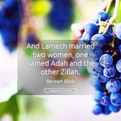 Picture 05 - Genesis 4:19 BSB - And Lamech married two women, one named Adah and - Bible Verse Picture