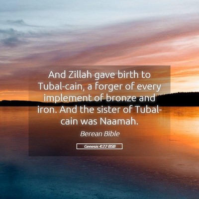 Picture 05 - Genesis 4:22 BSB - And Zillah gave birth to Tubal-cain, a forger of - Bible Verse Picture
