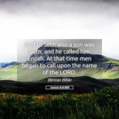 Picture 05 - Genesis 4:26 BSB - And to Seth also a son was born, and he called - Bible Verse Picture