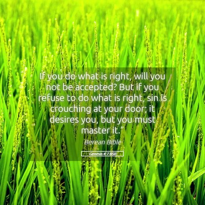 Picture 05 - Genesis 4:7 BSB - If you do what is right, will you not be - Bible Verse Picture