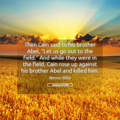 Picture 05 - Genesis 4:8 BSB - Then Cain said to his brother Abel, “Let us go - Bible Verse Picture