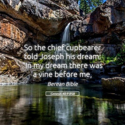 Picture 05 - Genesis 40:9 BSB - So the chief cupbearer told Joseph his dream: - Bible Verse Picture