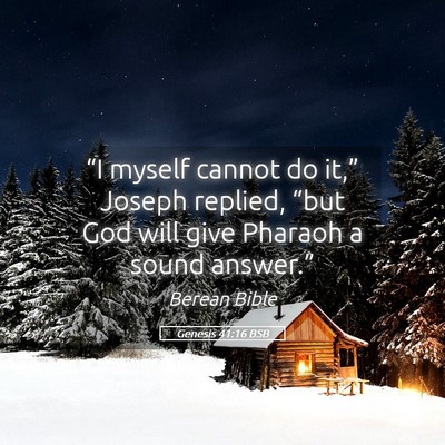 Picture 05 - Genesis 41:16 BSB - “I myself cannot do it,” Joseph replied, - Bible Verse Picture