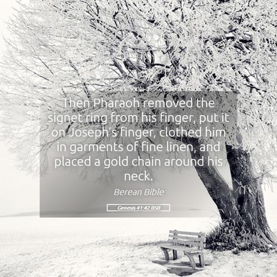 Picture 05 - Genesis 41:42 BSB - Then Pharaoh removed the signet ring from his - Bible Verse Picture