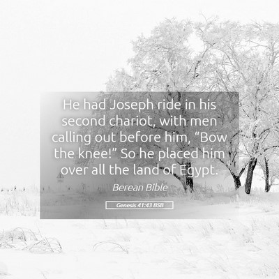 Picture 05 - Genesis 41:43 BSB - He had Joseph ride in his second chariot, with - Bible Verse Picture