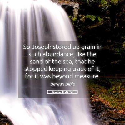 Picture 05 - Genesis 41:49 BSB - So Joseph stored up grain in such abundance, like - Bible Verse Picture
