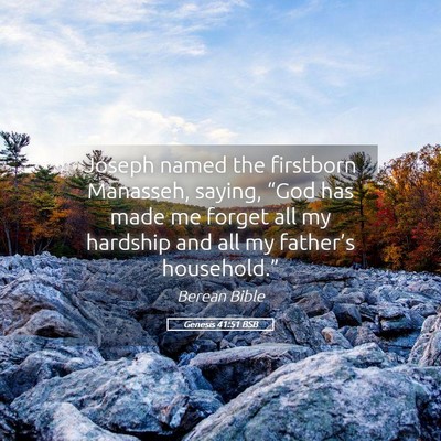 Picture 05 - Genesis 41:51 BSB - Joseph named the firstborn Manasseh, saying, - Bible Verse Picture
