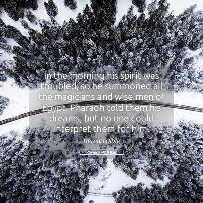 Picture 05 - Genesis 41:8 BSB - In the morning his spirit was troubled, so he - Bible Verse Picture