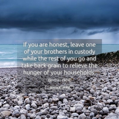 Picture 05 - Genesis 42:19 BSB - If you are honest, leave one of your brothers in - Bible Verse Picture