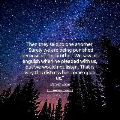 Picture 05 - Genesis 42:21 BSB - Then they said to one another, “Surely we are - Bible Verse Picture