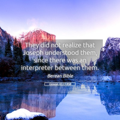 Picture 05 - Genesis 42:23 BSB - They did not realize that Joseph understood them, - Bible Verse Picture