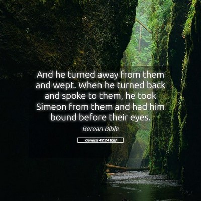 Picture 05 - Genesis 42:24 BSB - And he turned away from them and wept. When he - Bible Verse Picture