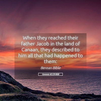 Picture 05 - Genesis 42:29 BSB - When they reached their father Jacob in the land - Bible Verse Picture