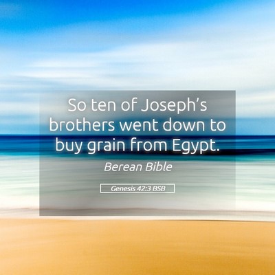 Picture 05 - Genesis 42:3 BSB - So ten of Joseph’s brothers went down to buy - Bible Verse Picture