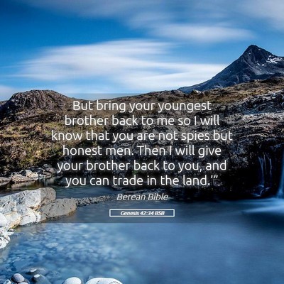 Picture 05 - Genesis 42:34 BSB - But bring your youngest brother back to me so I - Bible Verse Picture