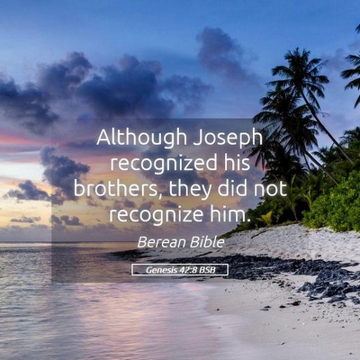 Picture 05 - Genesis 42:8 BSB - Although Joseph recognized his brothers, they did - Bible Verse Picture