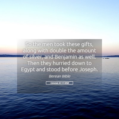 Picture 05 - Genesis 43:15 BSB - So the men took these gifts, along with double - Bible Verse Picture