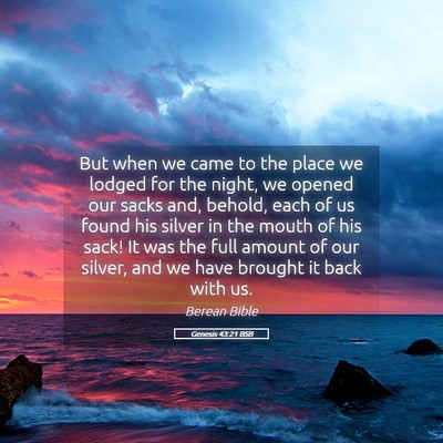 Picture 05 - Genesis 43:21 BSB - But when we came to the place we lodged for the - Bible Verse Picture