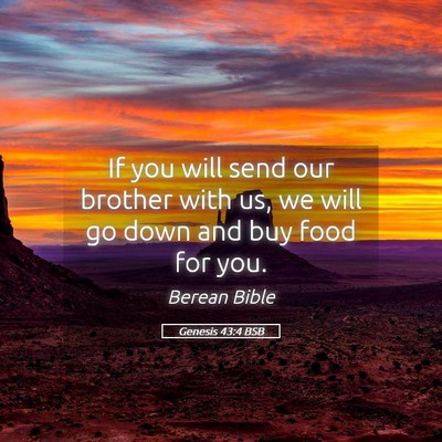 Picture 05 - Genesis 43:4 BSB - If you will send our brother with us, we will go - Bible Verse Picture