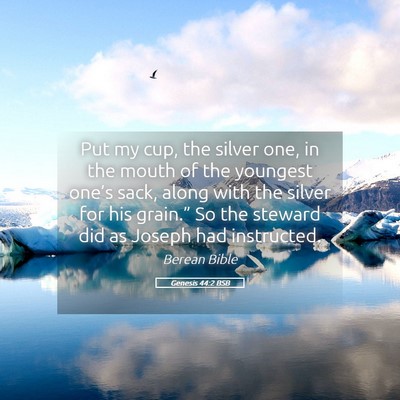 Picture 05 - Genesis 44:2 BSB - Put my cup, the silver one, in the mouth of the - Bible Verse Picture