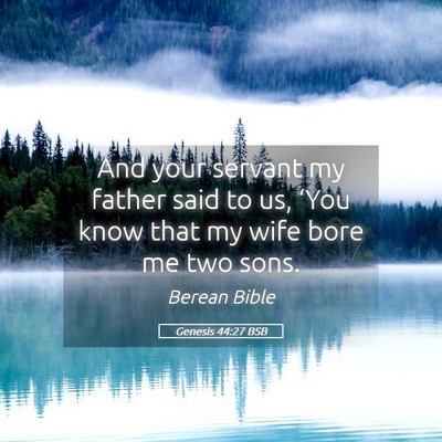 Picture 05 - Genesis 44:27 BSB - And your servant my father said to us, ‘You - Bible Verse Picture
