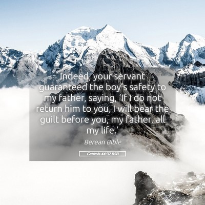 Picture 05 - Genesis 44:32 BSB - Indeed, your servant guaranteed the boy’s - Bible Verse Picture