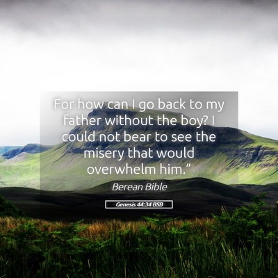 Picture 05 - Genesis 44:34 BSB - For how can I go back to my father without the - Bible Verse Picture