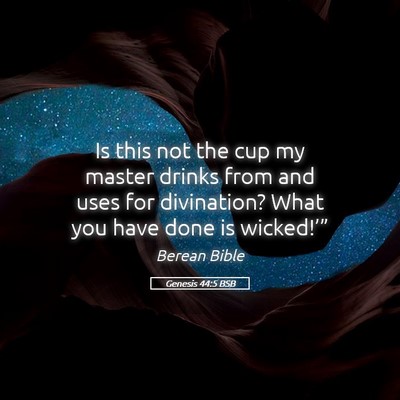 Picture 05 - Genesis 44:5 BSB - Is this not the cup my master drinks from and - Bible Verse Picture