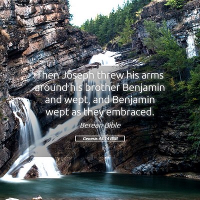 Picture 05 - Genesis 45:14 BSB - Then Joseph threw his arms around his brother - Bible Verse Picture
