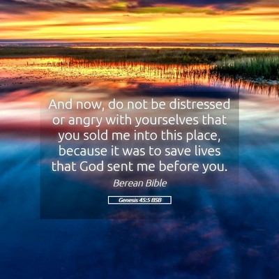 Picture 05 - Genesis 45:5 BSB - And now, do not be distressed or angry with - Bible Verse Picture