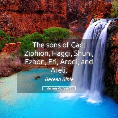 Picture 05 - Genesis 46:16 BSB - The sons of Gad: Ziphion, Haggi, Shuni, Ezbon, - Bible Verse Picture