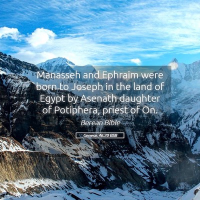 Picture 05 - Genesis 46:20 BSB - Manasseh and Ephraim were born to Joseph in the - Bible Verse Picture