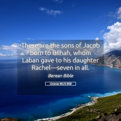 Picture 05 - Genesis 46:25 BSB - These are the sons of Jacob born to Bilhah, whom - Bible Verse Picture