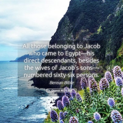 Picture 05 - Genesis 46:26 BSB - All those belonging to Jacob who came to - Bible Verse Picture