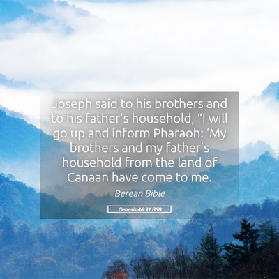 Picture 05 - Genesis 46:31 BSB - Joseph said to his brothers and to his father’s - Bible Verse Picture