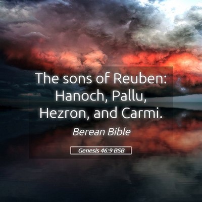 Picture 05 - Genesis 46:9 BSB - The sons of Reuben: Hanoch, Pallu, Hezron, and - Bible Verse Picture