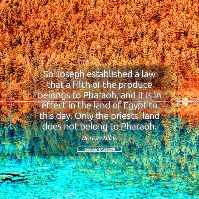 Picture 05 - Genesis 47:26 BSB - So Joseph established a law that a fifth of the - Bible Verse Picture