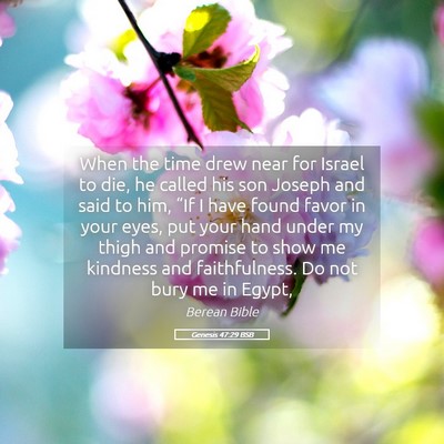 Picture 05 - Genesis 47:29 BSB - When the time drew near for Israel to die, he - Bible Verse Picture