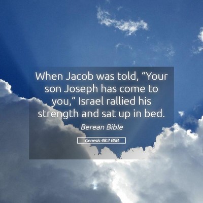 Picture 05 - Genesis 48:2 BSB - When Jacob was told, “Your son Joseph has come - Bible Verse Picture