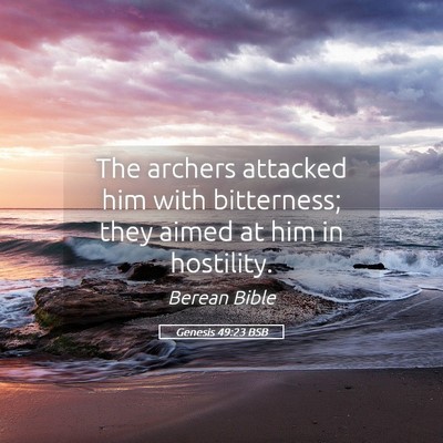 Picture 05 - Genesis 49:23 BSB - The archers attacked him with bitterness; they - Bible Verse Picture