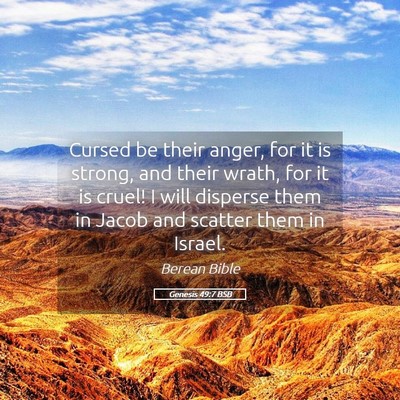 Picture 05 - Genesis 49:7 BSB - Cursed be their anger, for it is strong, and - Bible Verse Picture