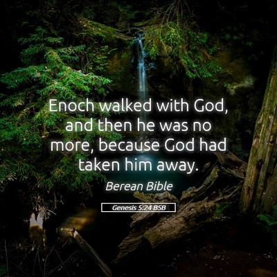 Picture 05 - Genesis 5:24 BSB - Enoch walked with God, and then he was no more, - Bible Verse Picture