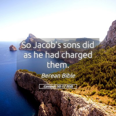 Picture 05 - Genesis 50:12 BSB - So Jacob’s sons did as he had charged - Bible Verse Picture
