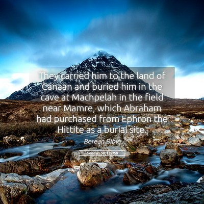 Picture 05 - Genesis 50:13 BSB - They carried him to the land of Canaan and buried - Bible Verse Picture