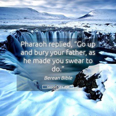 Picture 05 - Genesis 50:6 BSB - Pharaoh replied, “Go up and bury your father, - Bible Verse Picture