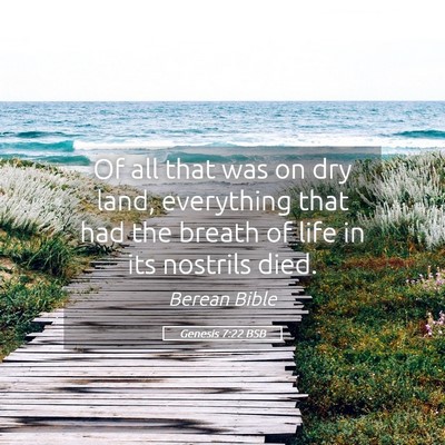 Picture 05 - Genesis 7:22 BSB - Of all that was on dry land, everything that had - Bible Verse Picture