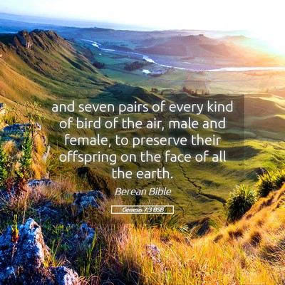 Picture 05 - Genesis 7:3 BSB - and seven pairs of every kind of bird of the air, - Bible Verse Picture