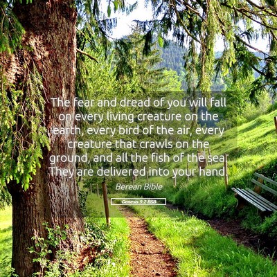 Picture 05 - Genesis 9:2 BSB - The fear and dread of you will fall on every - Bible Verse Picture