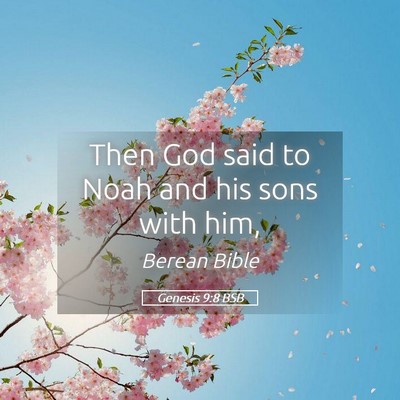 Picture 05 - Genesis 9:8 BSB - Then God said to Noah and his sons with - Bible Verse Picture